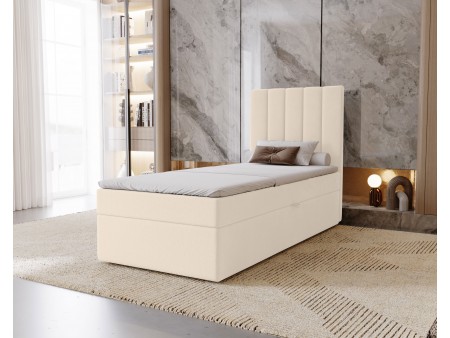 NERO single upholstered bedroom bed with built-in mattress and storage compartment 2