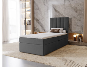 NERO – gepolstertes Einzelbett für das Schlafzimmer mit integrierter Matratze und Stauraum 4