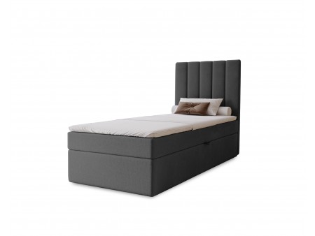 NERO single upholstered bedroom bed with built-in mattress and storage5