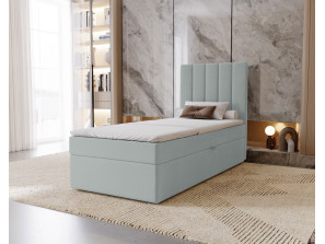 NERO single upholstered bedroom bed with built-in mattress and storage compartment 14