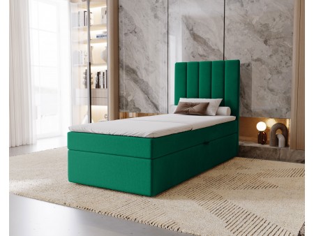 NERO single upholstered bedroom bed with built-in mattress and storage compartment 18