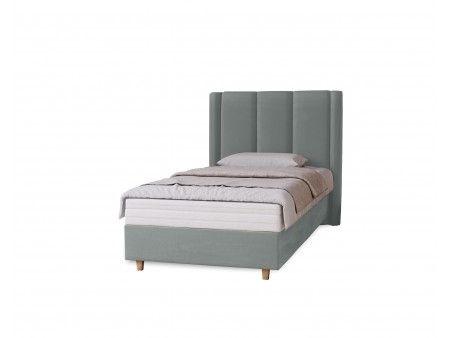 BELLA single upholstered bedroom bed with bed base and bedding storage compartment 2