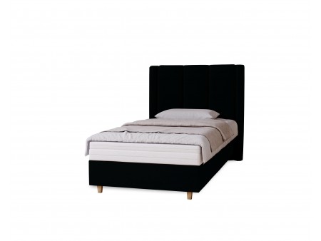 BELLA single upholstered bedroom bed with bed base and storage space for bedding6