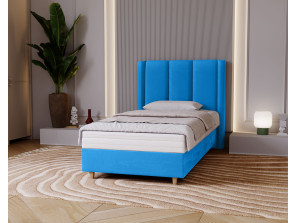 BELLA single upholstered bedroom bed with bed base and storage compartment for bedding7