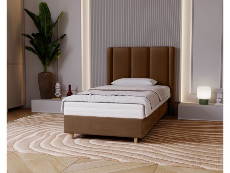 BELLA single upholstered bedroom bed with bed base and storage space for bedding18