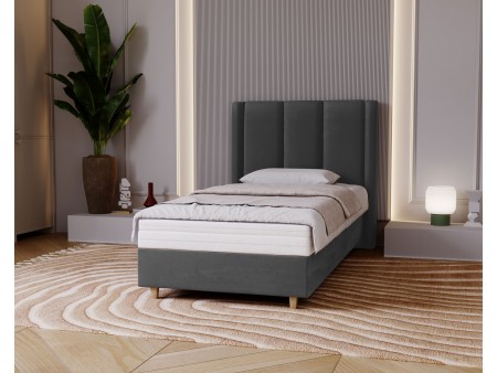 BELLA-Einzelbett für das Schlafzimmer mit Polsterung, Lattenrost und Bettkasten25