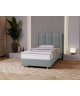 BELLA single upholstered bedroom bed with a bed base and storage space for bedding