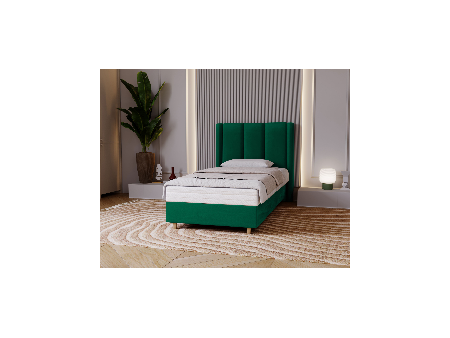 BELLA single upholstered bedroom bed with a bed base and storage space for bedding