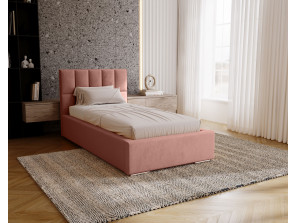 DREAM single upholstered bedroom bed with bed base and bedding storage compartment 1