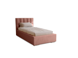 DREAM single upholstered bedroom bed with a bed base and storage space for bedding