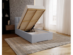 DREAM single upholstered bedroom bed with bed base and storage space for bedding16