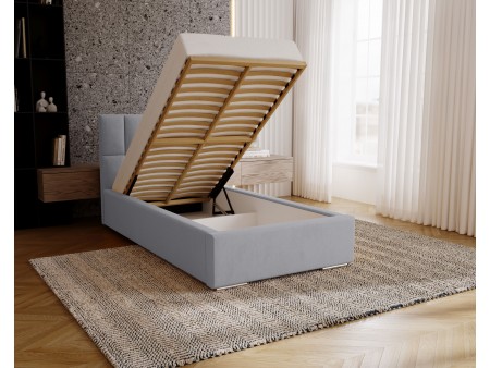 DREAM single upholstered bedroom bed with bed base and storage space for bedding16