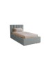 DREAM single upholstered bedroom bed with a bed base and storage space for bedding